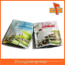 Top quality printed plastic bags customized three side seal bag